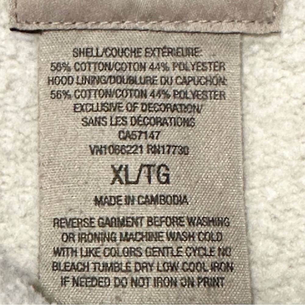 VTG Beaver Canoe Heathered White Pullover Hoodie Kids Size XL Kangaroo Pocket - Picture 11 of 11